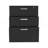3 Drawers Storage Cabinet With Casters Lions Office, Black Wengue Finish