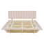 Grand lit flottant tapissier grand avec lumière DEL et port USB, velours, rose, lit plateforme Hydrualic