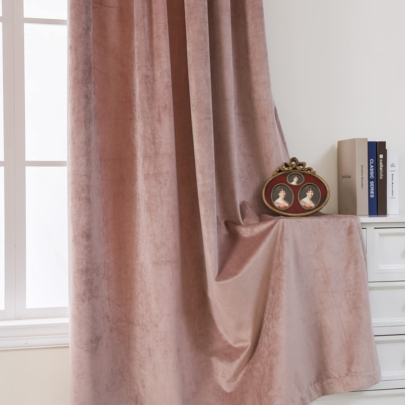Room Darkening Curtain Pair, 52" W x 95" L, Pink