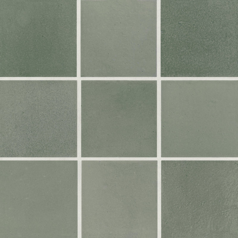 Celine 4" x 4" Porcelain Wall & Floor Tile, Sage, Concrete Look, Matte