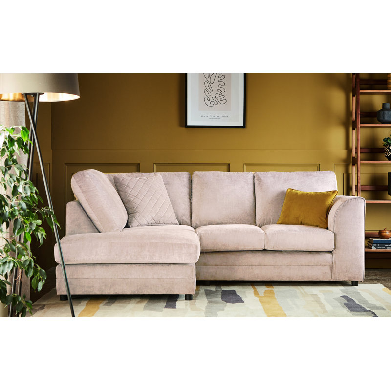 Chaudri 3 Seater Corner Sofa Chaise, Left Hand Facing, Stone