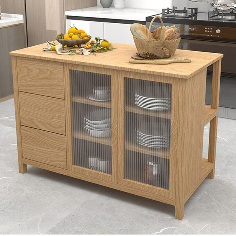 Armoire de rangement ouverte entièrement en bois massif