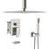 10” Ceiling Mounted Shower Head Dual Function Complete Shower System with Rough in-Valve and Bathtub Faucet