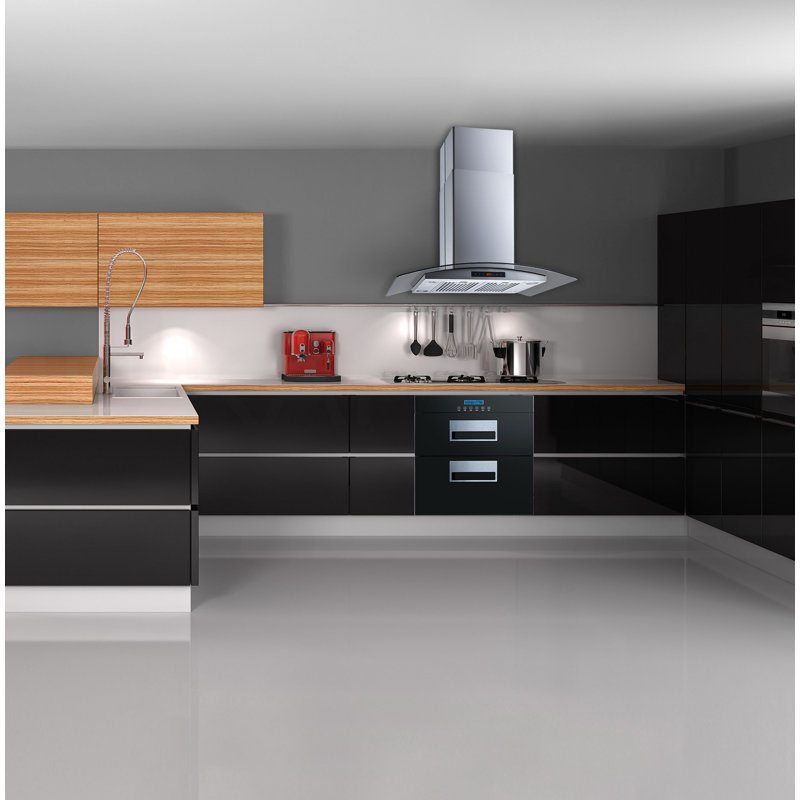 Hotte pour îlot de cuisine convertible 36 po 600 CFM H101B Series en acier inoxydable avec filtre inclus