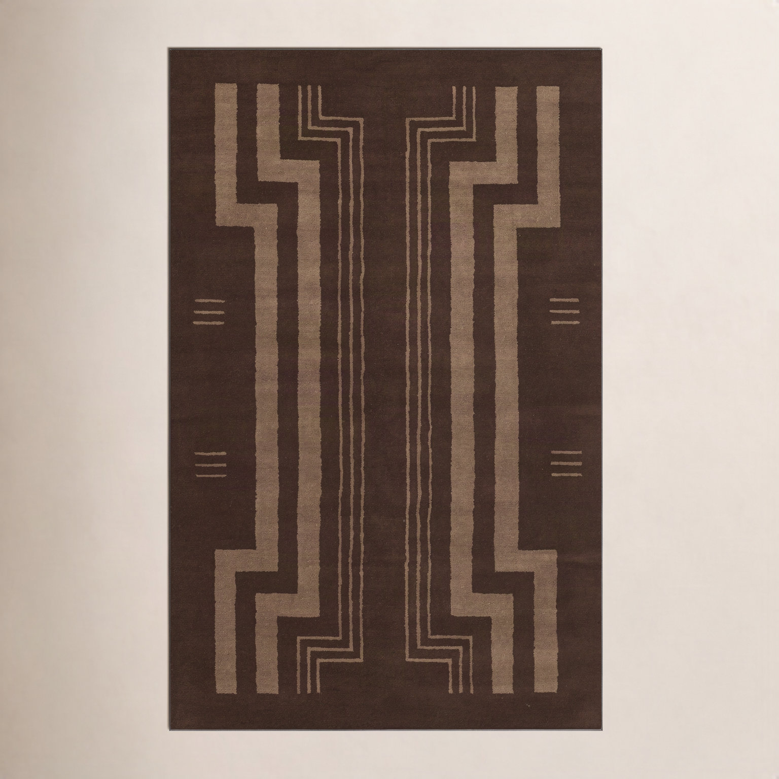 Hallum Hand-Tufted Geometric Wool Rug, Rectangle 3'6" x 5'6"