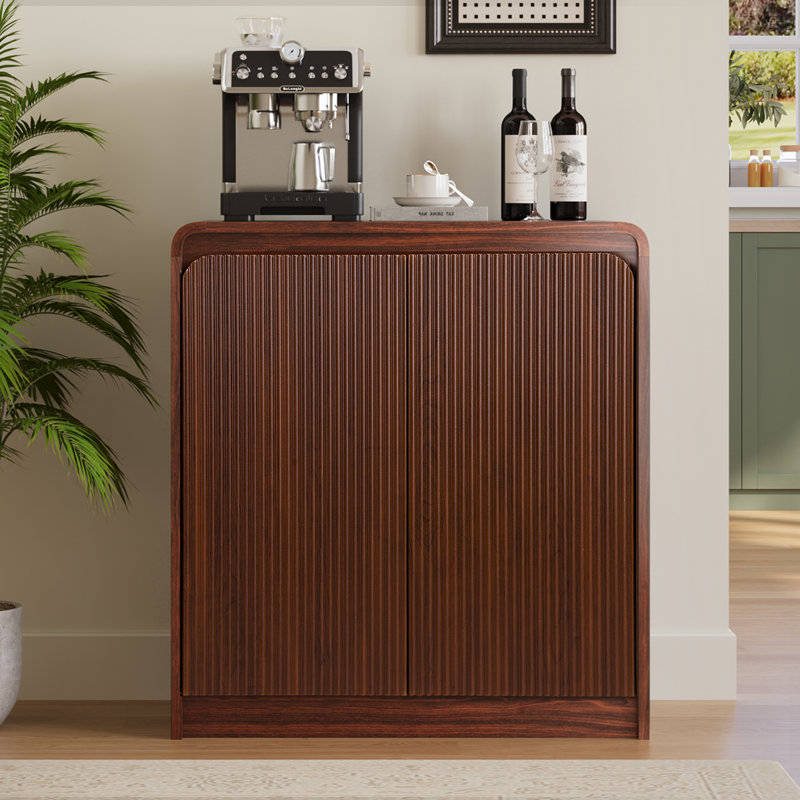 Buffet de rangement 31 "avec portes et tablettes, Noyer brun