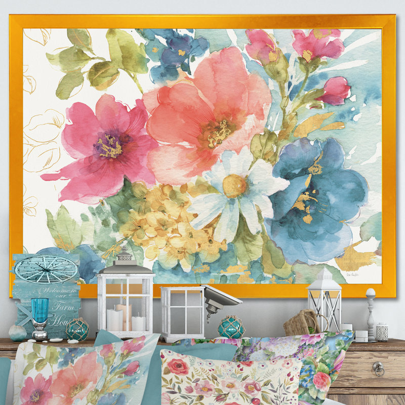 « my french jardin »-cadre photo sur toile, Cadre doré, H 36 po x l 46 po x P 1,5 po