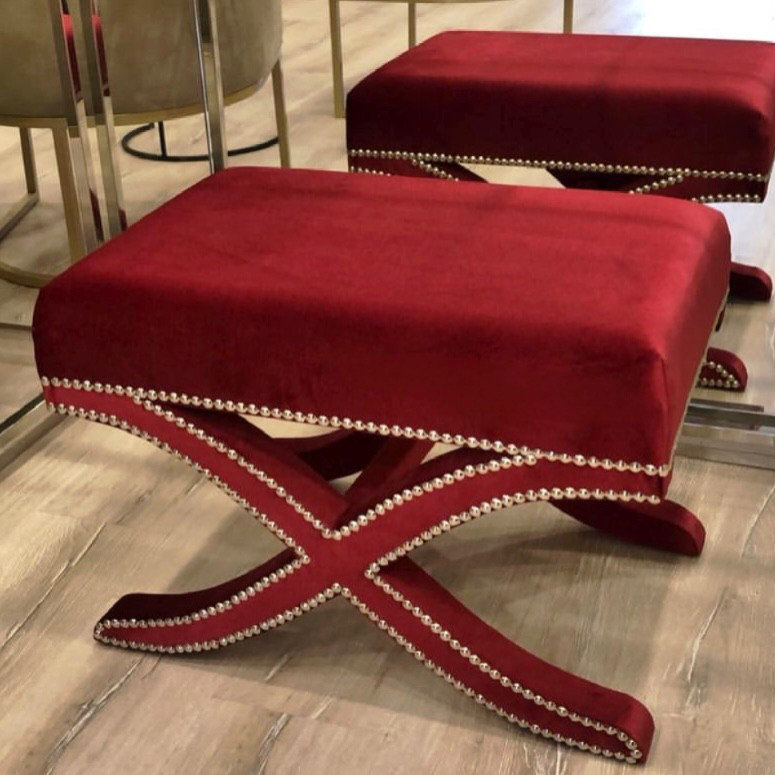 Halsey 60cm Wide Tufted Pouf Ottoman