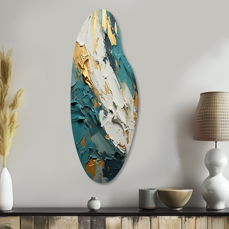 Llanas - formes abstraites incurvées, art mural asymétrique en métal, H 38 po x l 15 po
