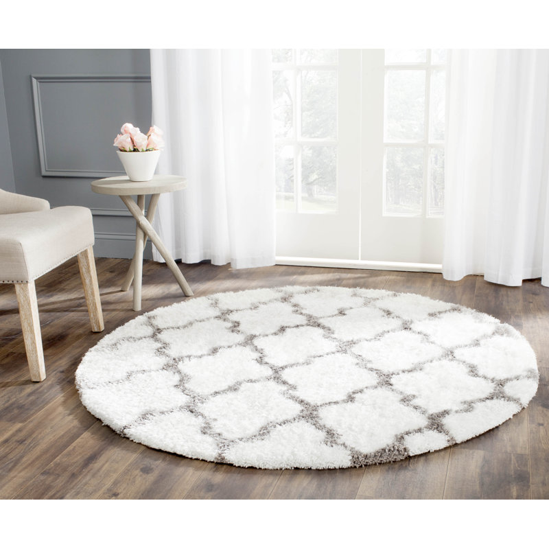 Daniluk Hand Tufted Performance Geometric Rug, Round 5'