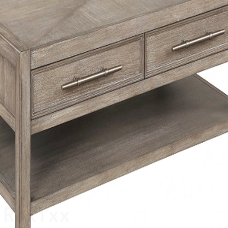 Table basse 50 po sans assemblage, finition chêne blanc