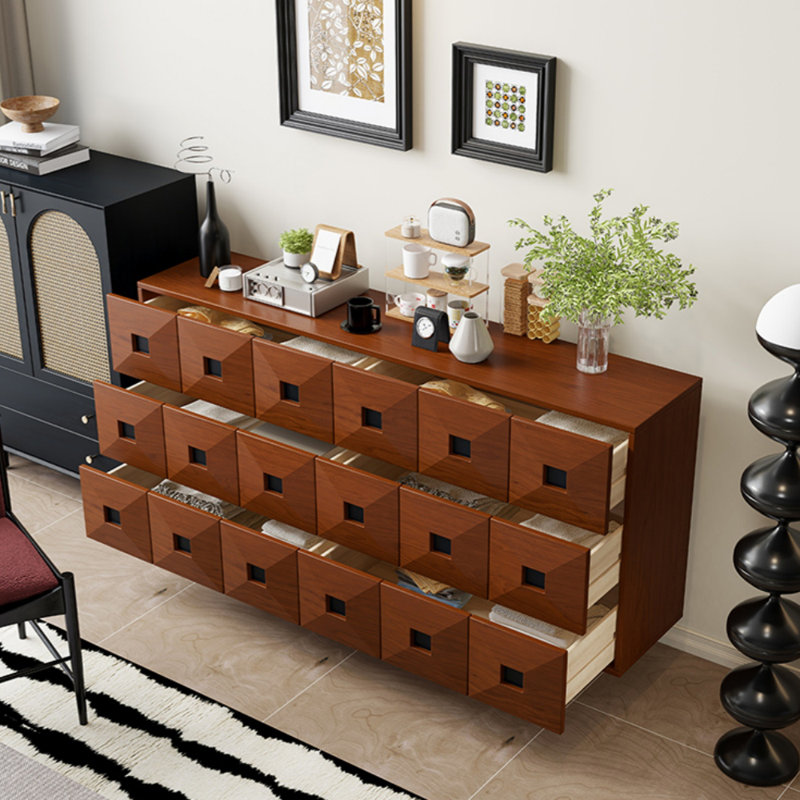Buffet de salon New Style, H 33,46 po x l 47,24 po x P 15,75 po, Brun