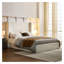 Grand lit à oreilles tapissier Caron avec tête de lit haute de 54 po - Structure de lit en chenille ivoire minimaliste avec support en métal - Mobilier de chambre à coucher contemporain à assemblage facile-944901686-944901685