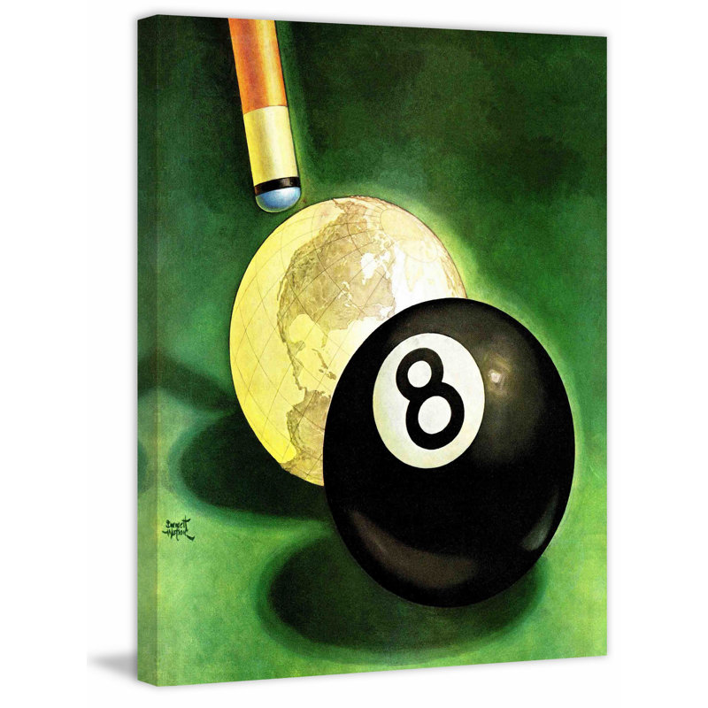 «World as Cue Ball» par Emmett Watson, reproduction sur toile tendue, H 29 po x l 24 po x P 1,5 po