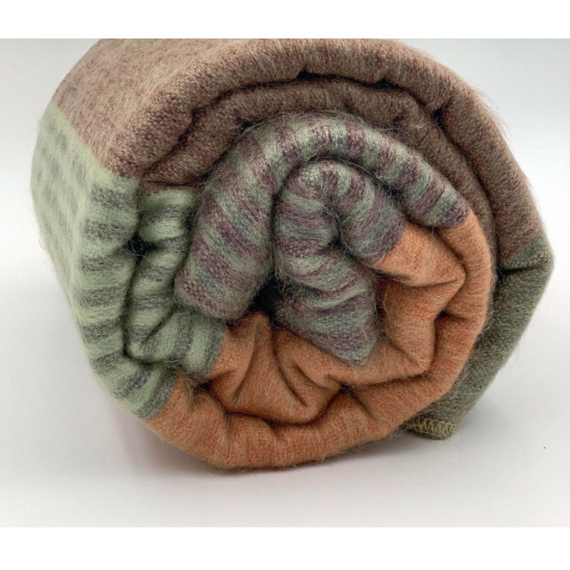 Alandria Throw Blanket, Green/Brown