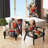 Red and Black Depth Corner I - Upholstered Modern Arm Chair, Geometric Shapes Accent Chair