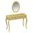 Luxury Makeup Vanity Desk With Oval Mirror, 3 Drawers And Intricate Carvings-1705725513