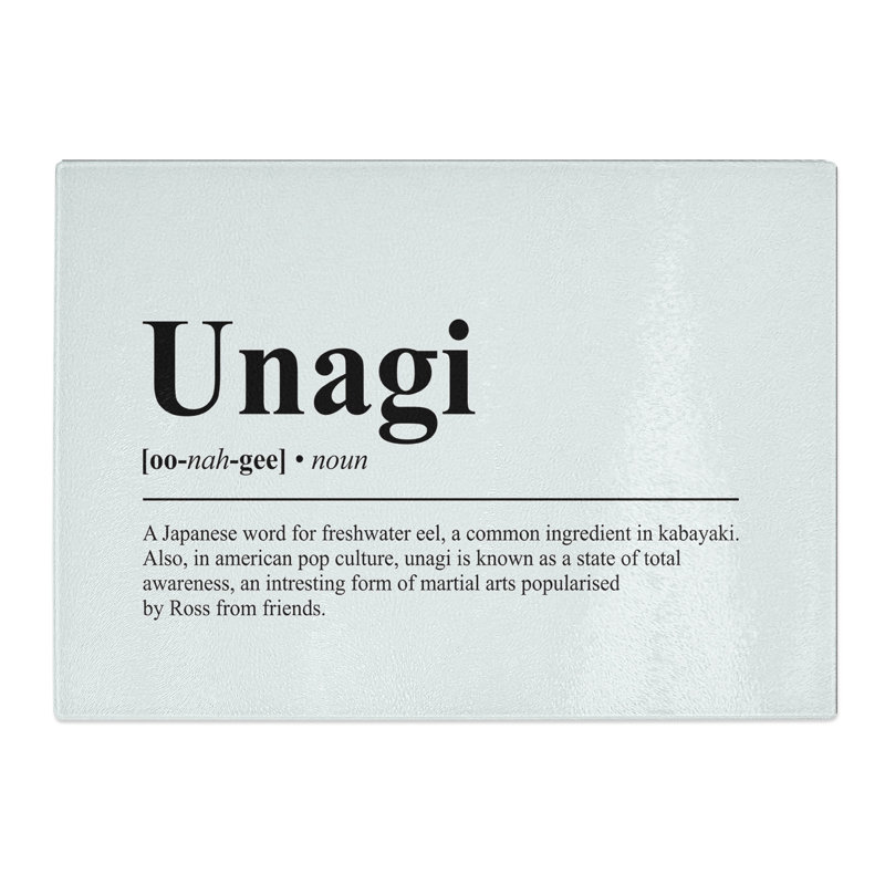Dictionary Unagi Typography Chopping Board, 0.4cm H x 20cm W x 28.5cm L