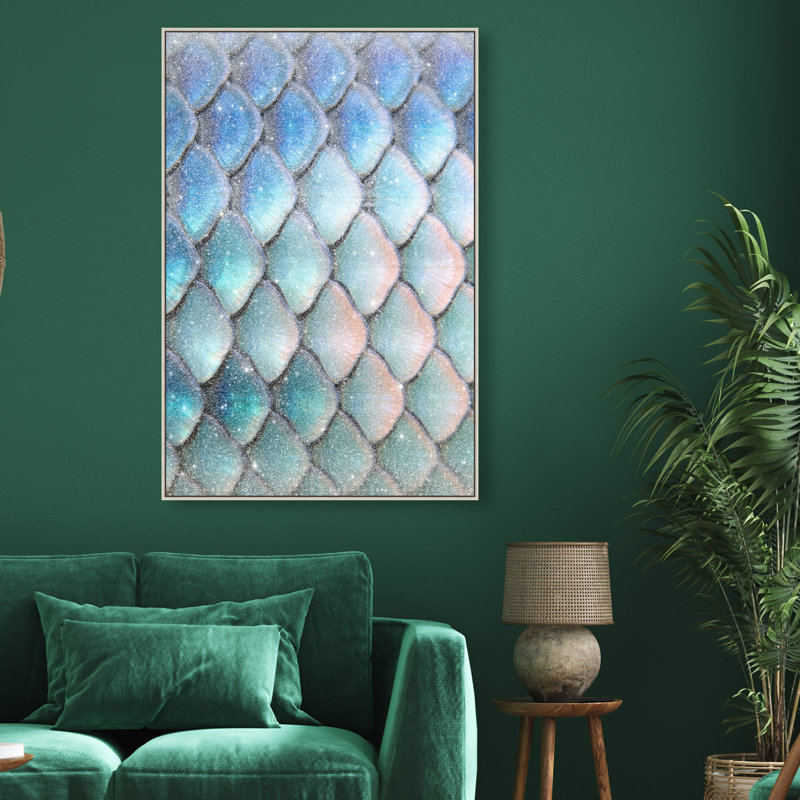 Mermaid Zoom Canvas Fantasy & Sci Fi Print by Oliver Gal, Black Frame, 10 x 15, 16"H x 11"W, Silver Floater Frame