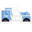 Lit bleu en forme de voiture pleine grandeur avec roulettes - Fabrication en pin et portes de style voiture Fenêtres pour intérêt Rails à lattes prêts pour le matelas Assemblage simple requis Classic In Made Caractéristiques supplémentaires Allure-118084270-118084273