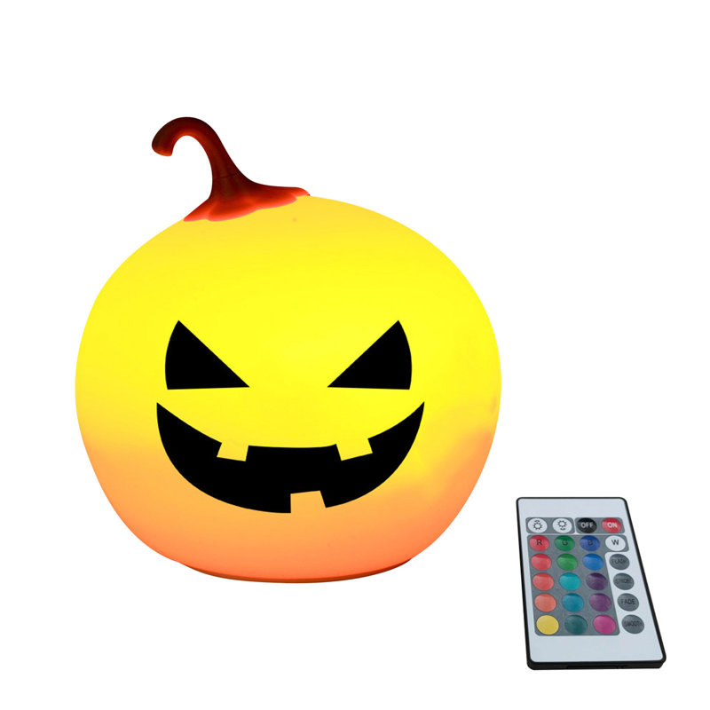 Veilleuse télécommande ， Lanterne citrouille Halloween