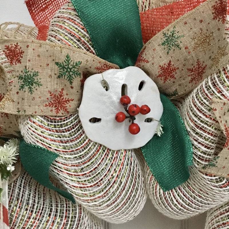 Couronne de Noël avec voilier et coquillages