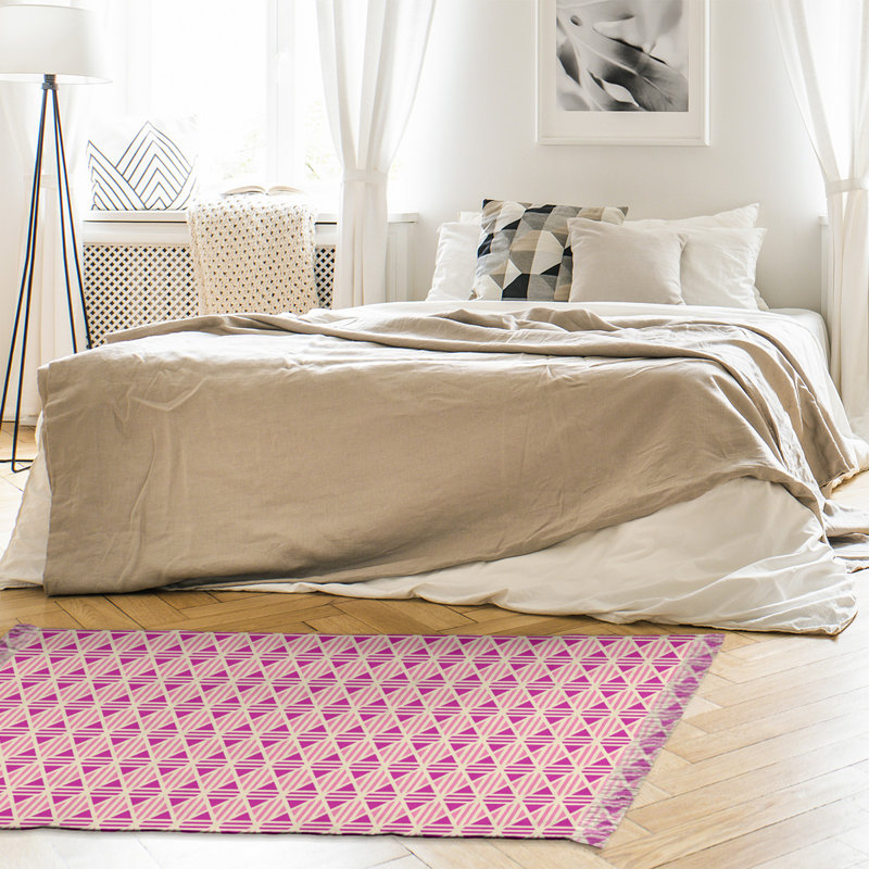 Tapis rose/beige à carreaux doublés Mcguigan, Non