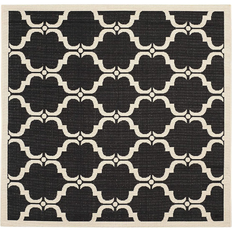 Herefordshire Performance Geometric Indoor/Outdoor Area Rug, Square 5'3"