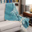 Jeté tissé bleu sarcelle 100% polyester