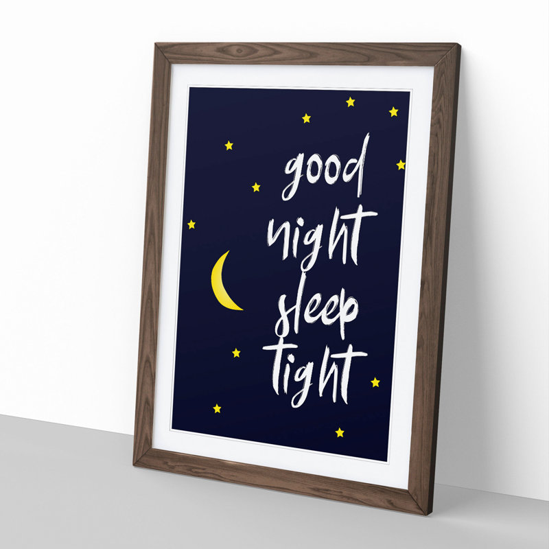 Good Night Sleep Tight - Picture Frame Typography, 90cm H x 65cm W x 2cm D, Walnut Framed
