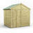 Powersheds 6 x 8ft Premium Pressure Treated Timber Windowless Apex Garden Shed, Double Doors