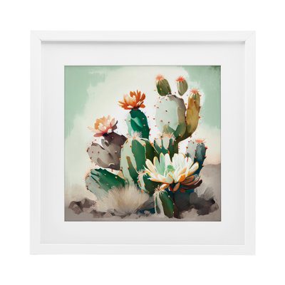 «Desert Blooms» dans des tons vifs, reproduction encadrée sous verre, conception de Titan Turner