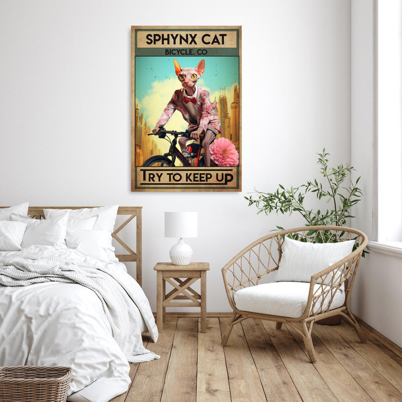 " Sphynx Cat Bicycle Co ", H 20 po x l 16 po x P 1,25 po