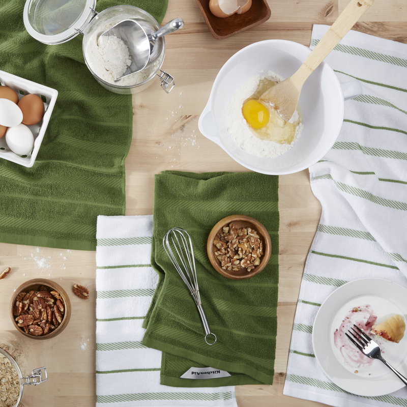 KitchenAid Albany Kitchen Towel 4-Pack Set, Milkshake Tan