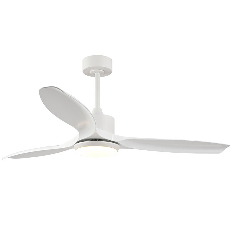 Le ventilateur de plafond blanc moderne le plus vendu de 52 pouces avec lumière, comprend 3 pales en plastique ABS, une télécommande, un moteur à courant continu réversible et un éclairage à DEL à intensité variable.
