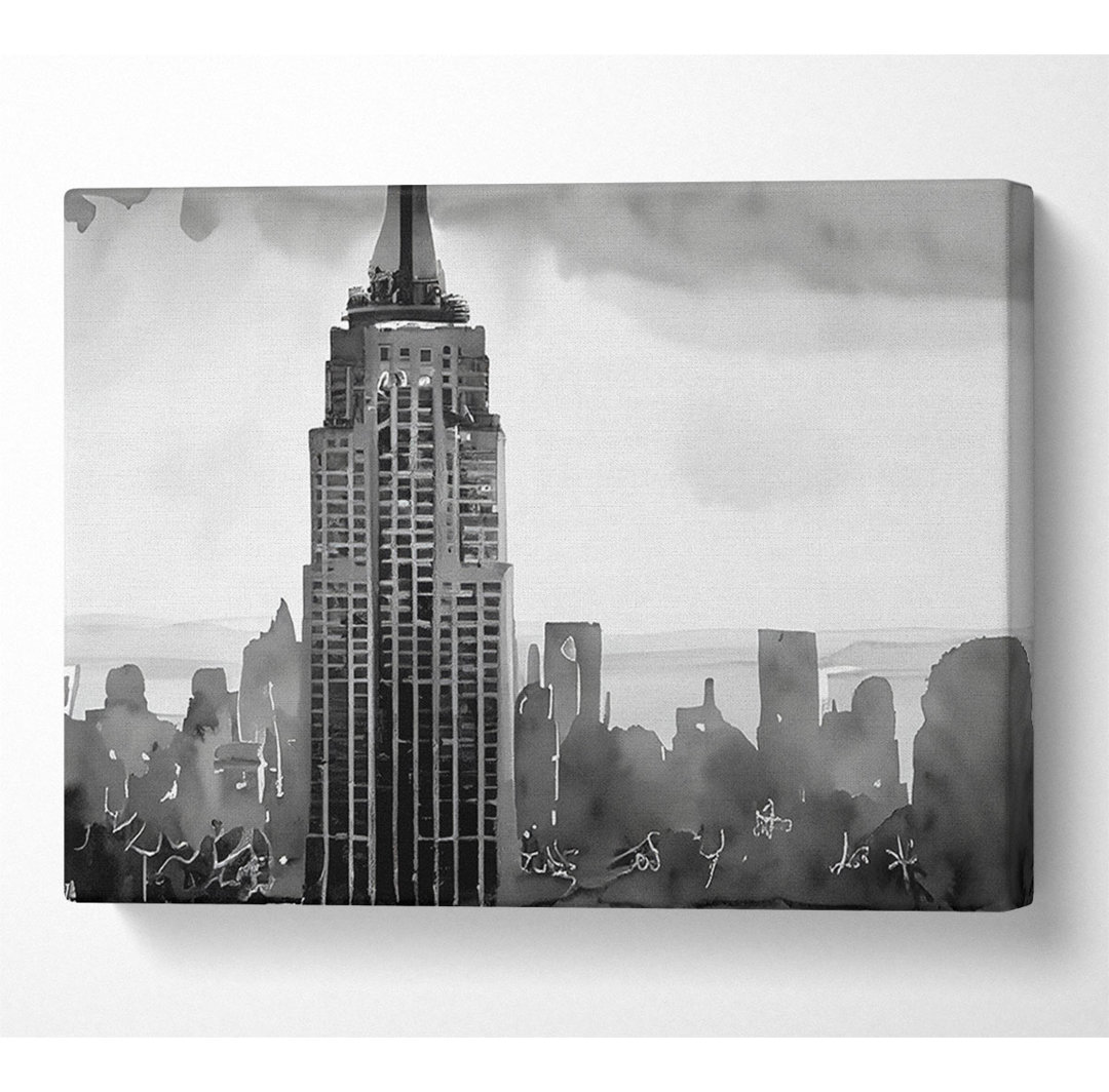 New York City Empire State B N W Skies - Kunstdrucke auf Leinwand