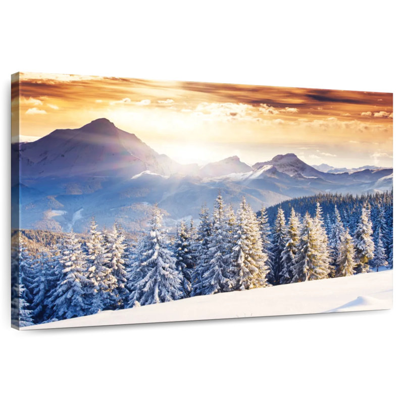 Alvord Austrian Winter Landscape At Sunset, 8" H x 12" W