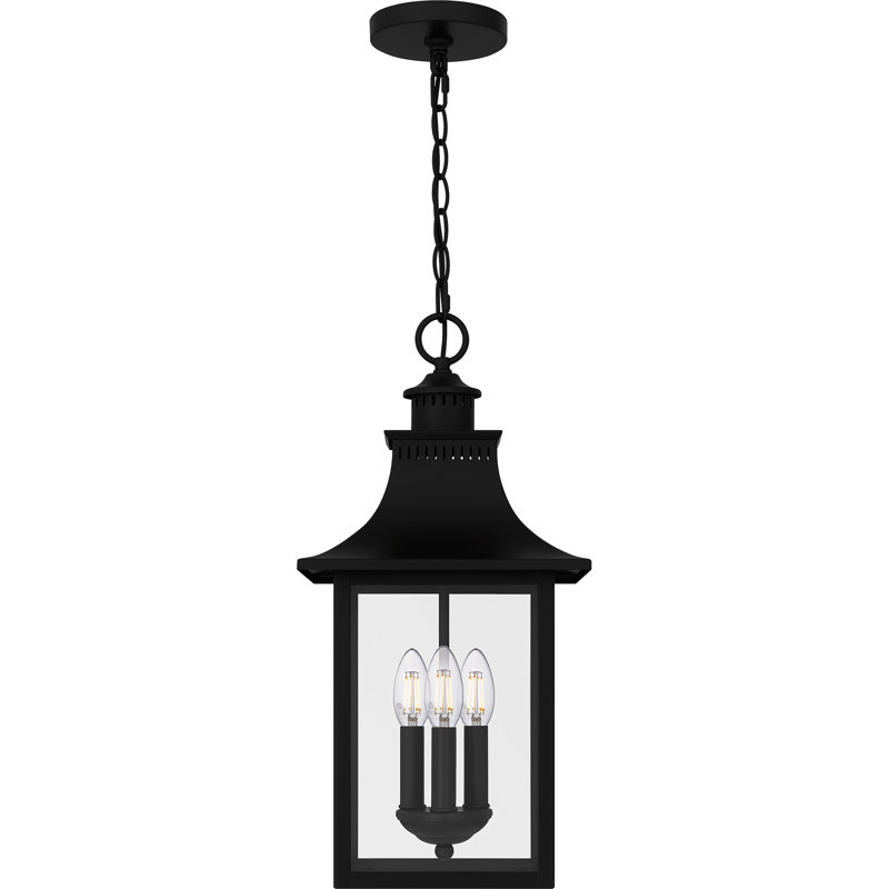 Aroon 3-Light Mystic Black Outdoor Hanging Lantern