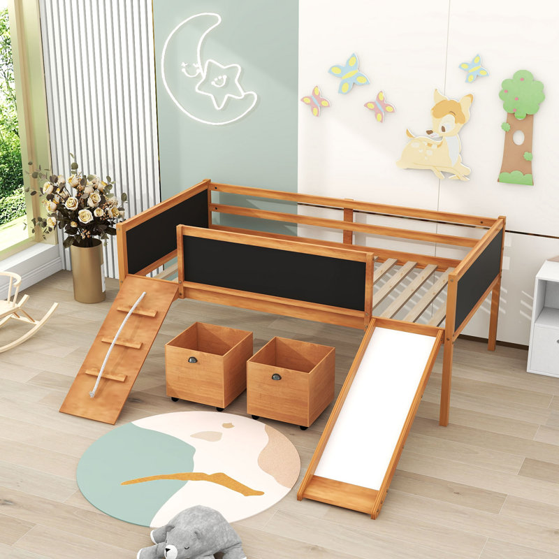 Bludov Kids Twin Loft Bed, Natural