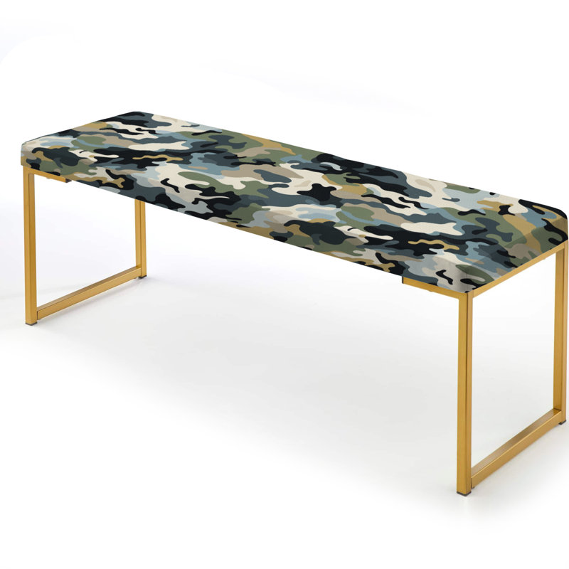 Upholstered Gold Bench, City Camo Concealment