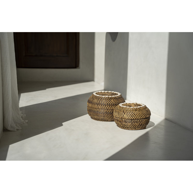 17 Stories Rattan Bin, 18cm H x 27cm W x 27cm D