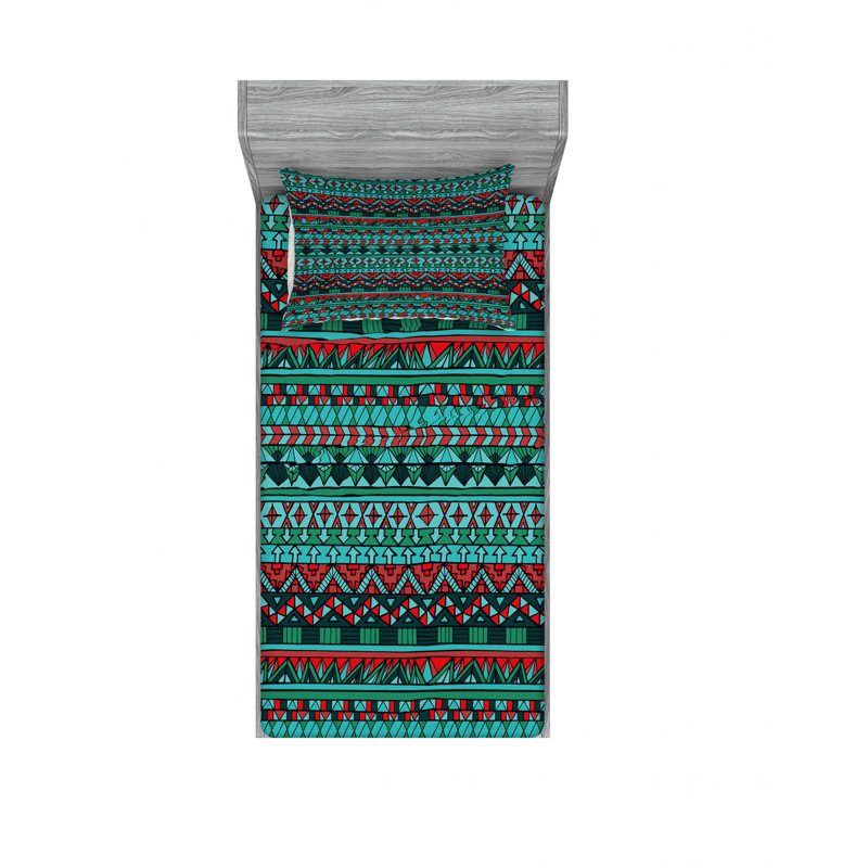 Ensemble de draps Ikat, Ensemble de draps pour lit simple avec drap-housse