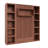Easy-Lift Murphy Wall Bed in Wood Grain with Two Bookshelves-376475126-385874877