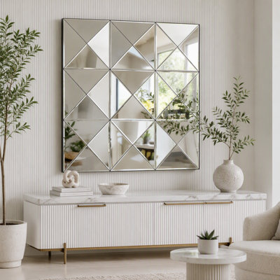 Miroir mural en verre biseauté 3D