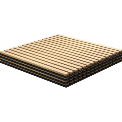 Ensemble de 4 panneaux muraux en chêne imitation bois de 24 po x 24 po insonorisant pour une expérience audio à la maison gris et décor de plafond