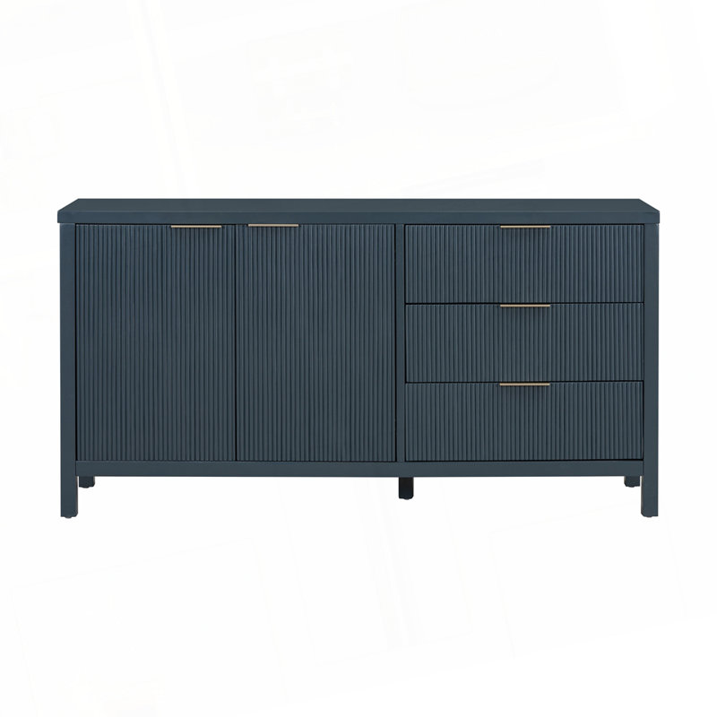Multi-Functional Wooden Sideboard Sideboard, Navy Blue