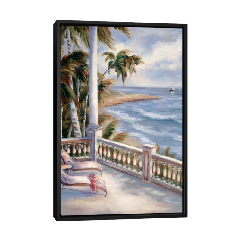 «Tropical XV», reproduction sur toile, H 26 po x l 18 po x P 1,5 po, Toile avec cadre noir, Pas de tapis