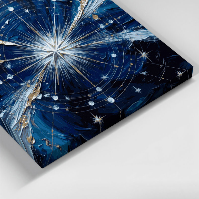 Art mural sur toile bleu, H 11 po x l 14 po