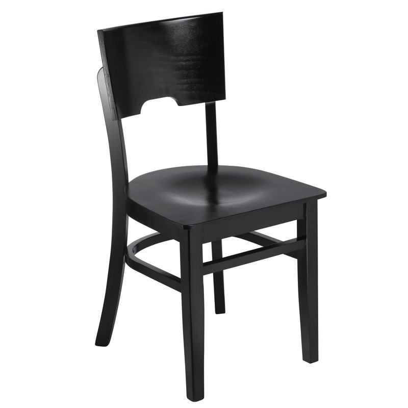 Chaise d'appoint en bois massif Lipe, Noir