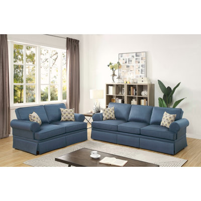 Ensemble de canapé 2 pièces avec canapé et causeuse Mobilier de salon bleu